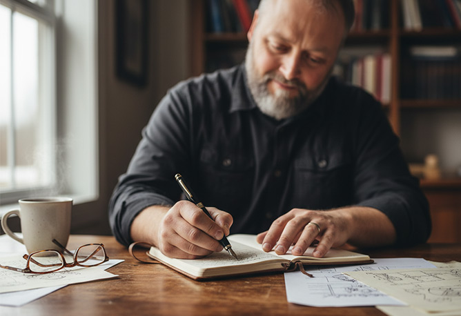 President Martini writing a letter
