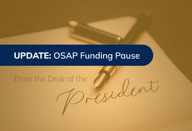 OSAP Funding pause Christian college